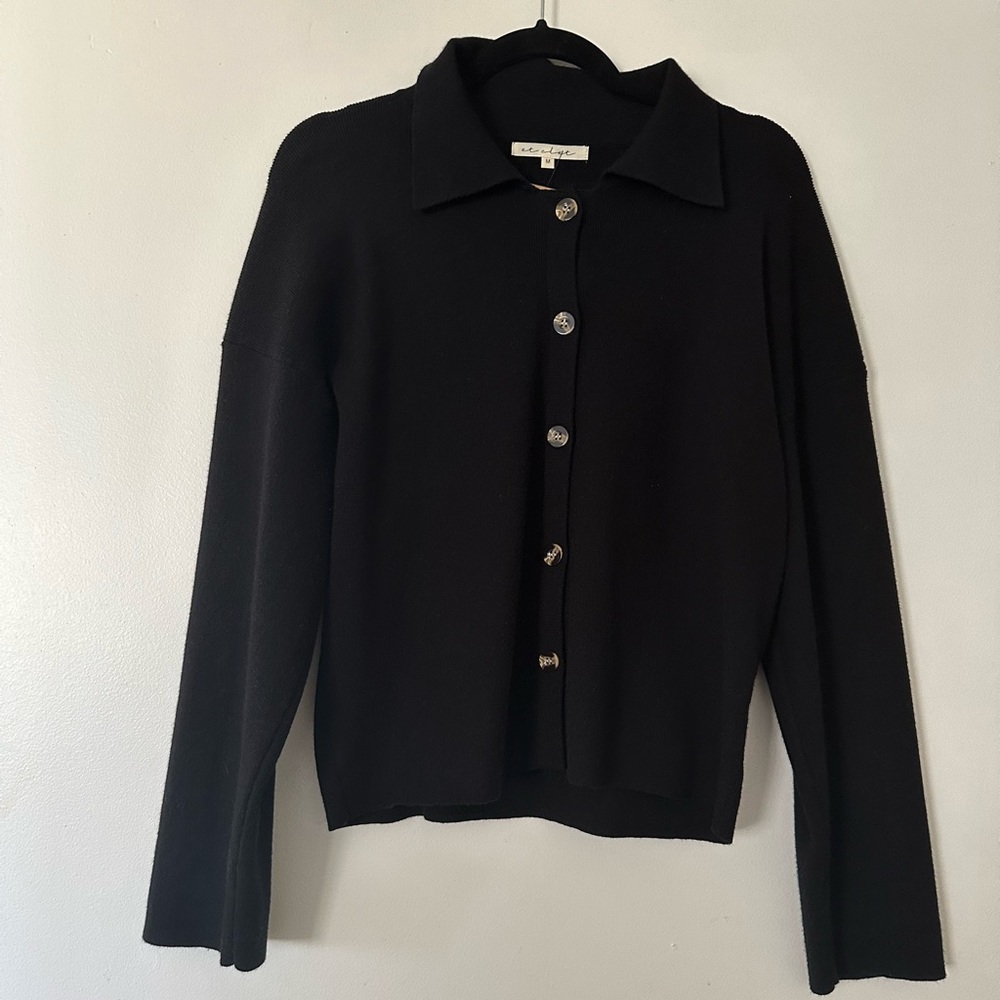 Super soft button down black sweater!